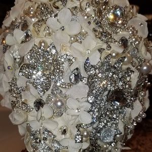 Swarovski Crystal and pearls wedding bouquet